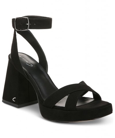 Kaitlyn Ankle-Strap Flare-Heel Platform Sandals PD01 $41.58 Shoes