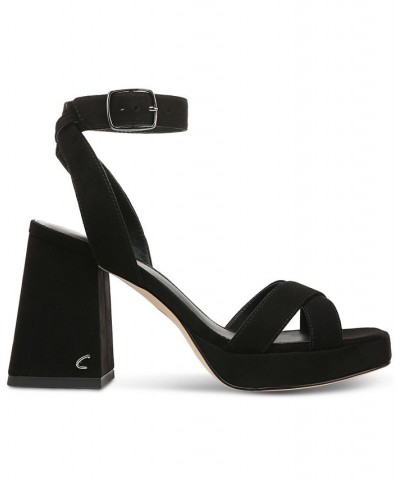 Kaitlyn Ankle-Strap Flare-Heel Platform Sandals PD01 $41.58 Shoes