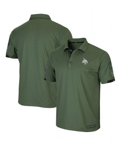 Men's Olive Texas State Bobcats OHT Military-inspired Appreciation Echo Polo Shirt $31.79 Polo Shirts