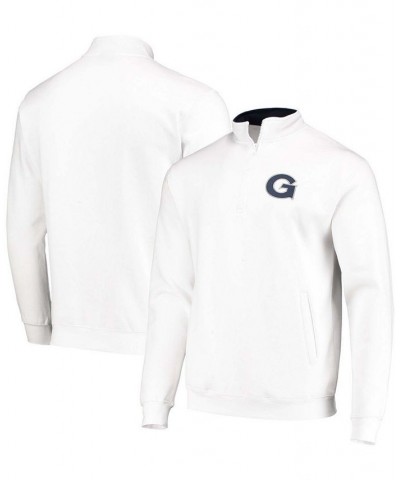 Men's White Georgetown Hoyas Tortugas Logo Quarter-Zip Jacket $30.59 Sweatshirt