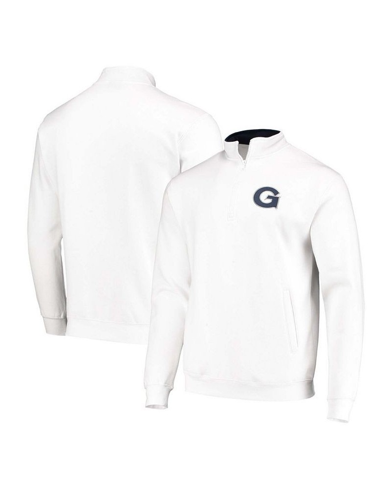 Men's White Georgetown Hoyas Tortugas Logo Quarter-Zip Jacket $30.59 Sweatshirt