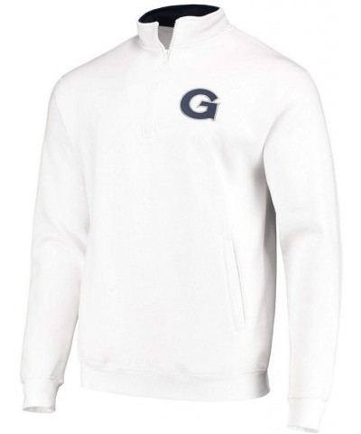 Men's White Georgetown Hoyas Tortugas Logo Quarter-Zip Jacket $30.59 Sweatshirt