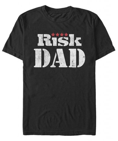 Men's Risk Dad Short Sleeve Crew T-shirt Black $14.35 T-Shirts