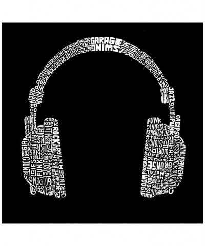 Mens Word Art T-Shirt - Headphones - 63 Genres of Music Black $19.59 T-Shirts