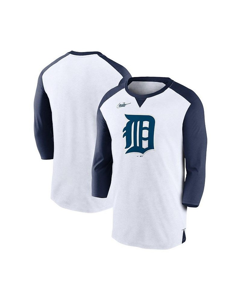 Men's White, Navy Detroit Tigers Rewind 3/4-Sleeve T-shirt $24.75 T-Shirts