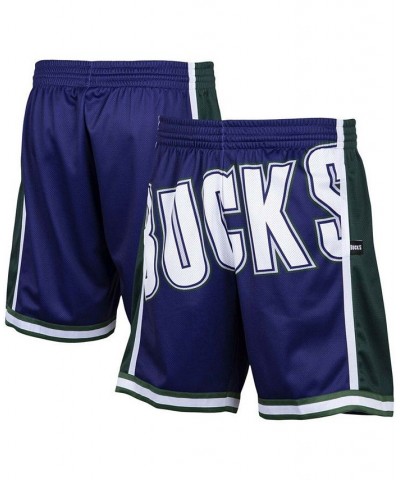 Men's Purple Milwaukee Bucks Hardwood Classics Big Face 2.0 Shorts $40.79 Shorts