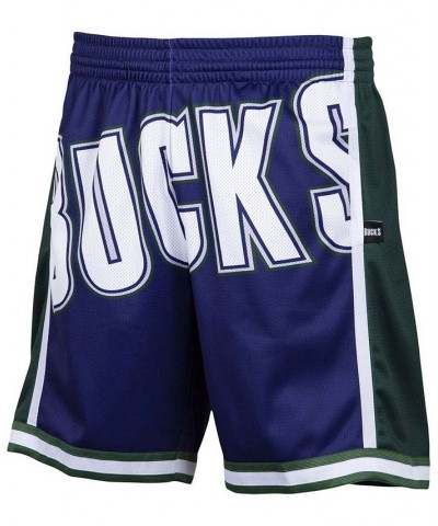 Men's Purple Milwaukee Bucks Hardwood Classics Big Face 2.0 Shorts $40.79 Shorts