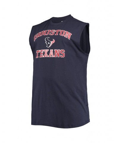 Men's Navy Houston Texans Big and Tall Muscle Tank Top $17.22 T-Shirts