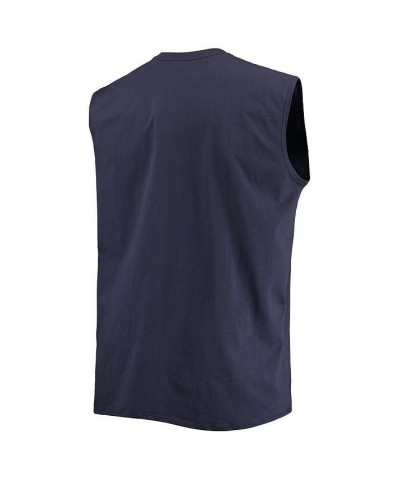 Men's Navy Houston Texans Big and Tall Muscle Tank Top $17.22 T-Shirts