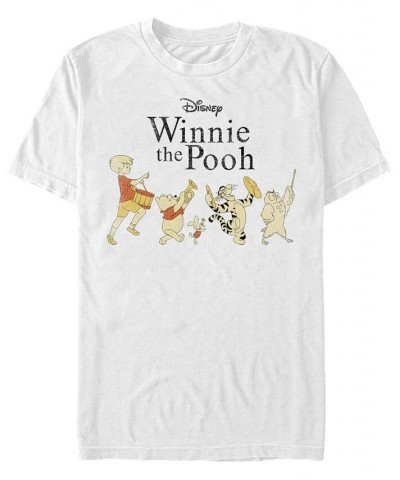 Men's Pooh Parade Short Sleeve Crew T-shirt White $17.15 T-Shirts