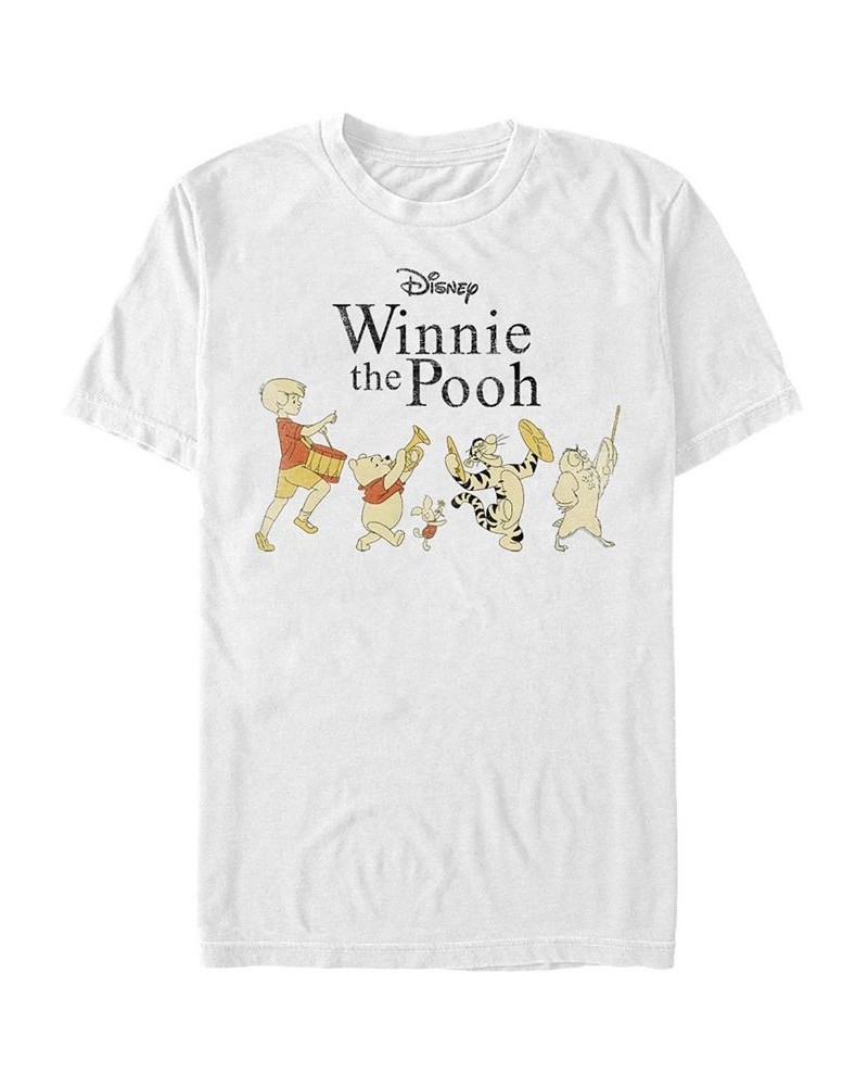 Men's Pooh Parade Short Sleeve Crew T-shirt White $17.15 T-Shirts