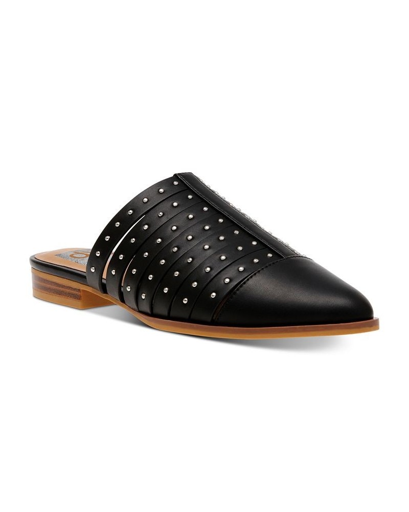 Women's Idilly Woven Slip-On Mule Flats Black $32.25 Shoes