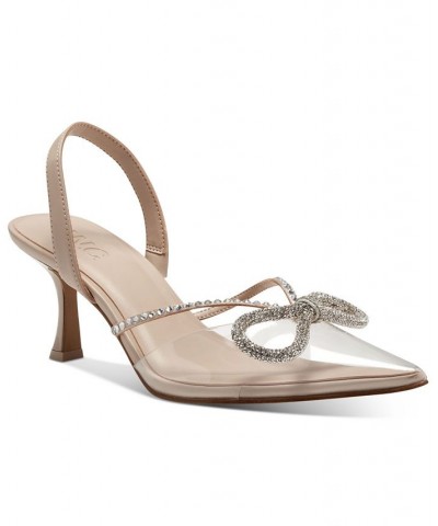 Gerley Bow Mid-Heel Pumps Tan/Beige $48.76 Shoes