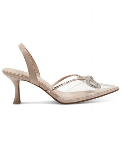 Gerley Bow Mid-Heel Pumps Tan/Beige $48.76 Shoes