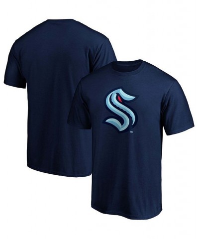 Men's Navy Seattle Kraken Primary Logo Big and Tall T-shirt $14.28 T-Shirts