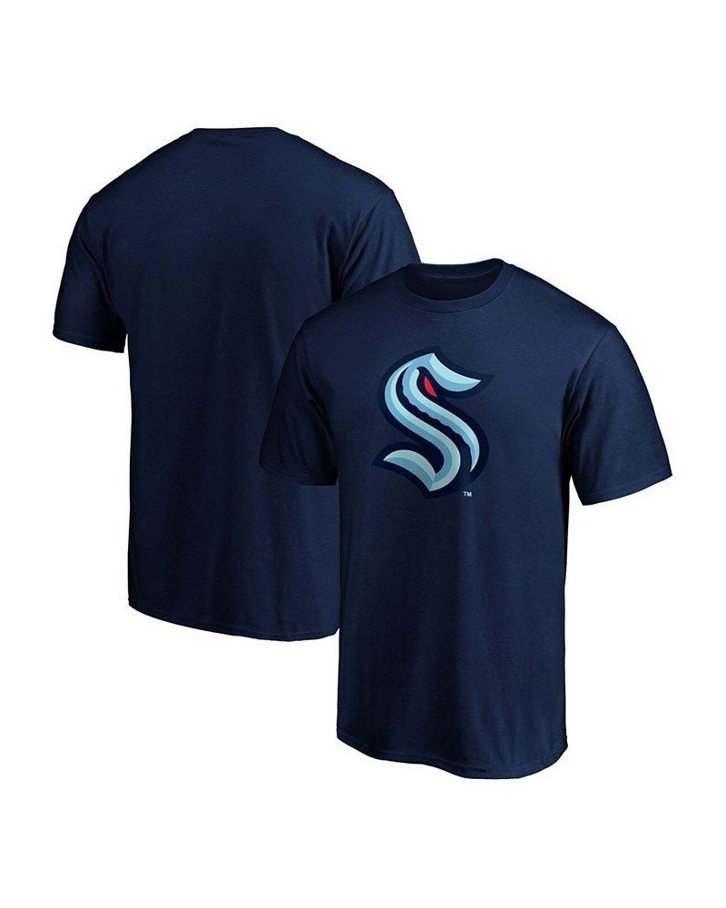 Men's Navy Seattle Kraken Primary Logo Big and Tall T-shirt $14.28 T-Shirts