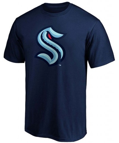 Men's Navy Seattle Kraken Primary Logo Big and Tall T-shirt $14.28 T-Shirts