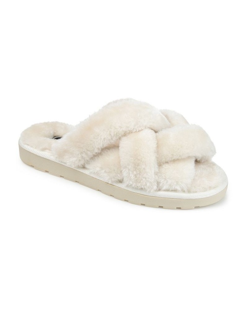 Women's Quiet Crisscross Slippers Ivory/Cream $37.09 Shoes