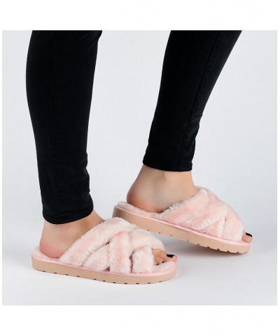 Women's Quiet Crisscross Slippers Ivory/Cream $37.09 Shoes