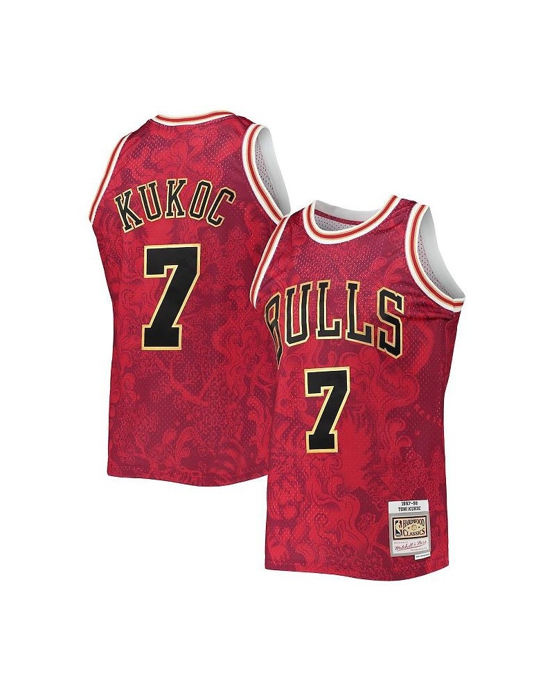 Men's Toni Kukoc Red Chicago Bulls Hardwood Classics 1997-98 Lunar New Year Swingman Jersey $75.25 Jersey