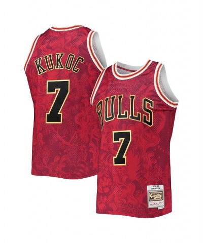 Men's Toni Kukoc Red Chicago Bulls Hardwood Classics 1997-98 Lunar New Year Swingman Jersey $75.25 Jersey