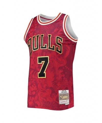 Men's Toni Kukoc Red Chicago Bulls Hardwood Classics 1997-98 Lunar New Year Swingman Jersey $75.25 Jersey