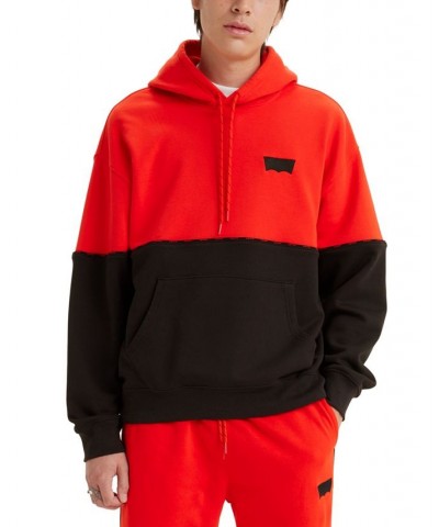 Men's Relaxed-Fit Fleece Piping Pullover Hoodie Multi $35.69 Sweatshirt