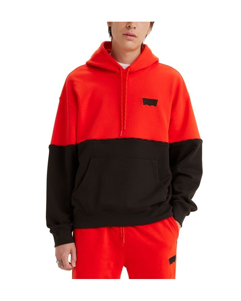 Men's Relaxed-Fit Fleece Piping Pullover Hoodie Multi $35.69 Sweatshirt