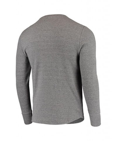 Men's Heathered Gray New Jersey Devils Campbell Henley Long Sleeve T-shirt $17.00 T-Shirts