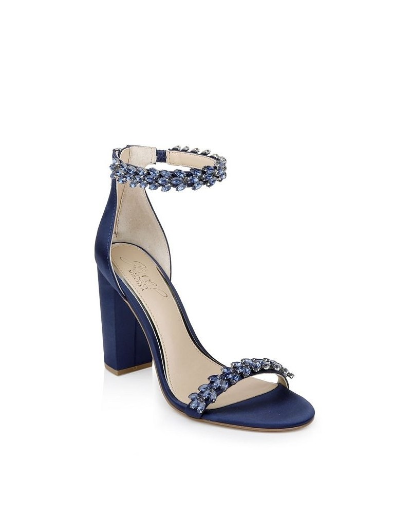 Women's Mayra Block-Heel Evening Sandals Blue $32.70 Shoes