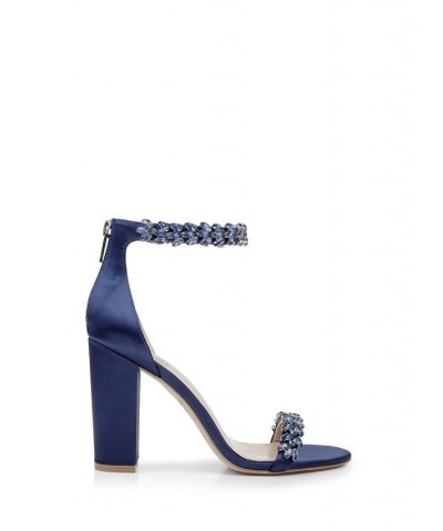 Women's Mayra Block-Heel Evening Sandals Blue $32.70 Shoes