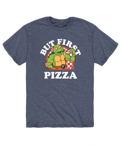 Men's Teenage Mutant Ninja Turtles First Pizza T-shirt Blue $19.94 T-Shirts