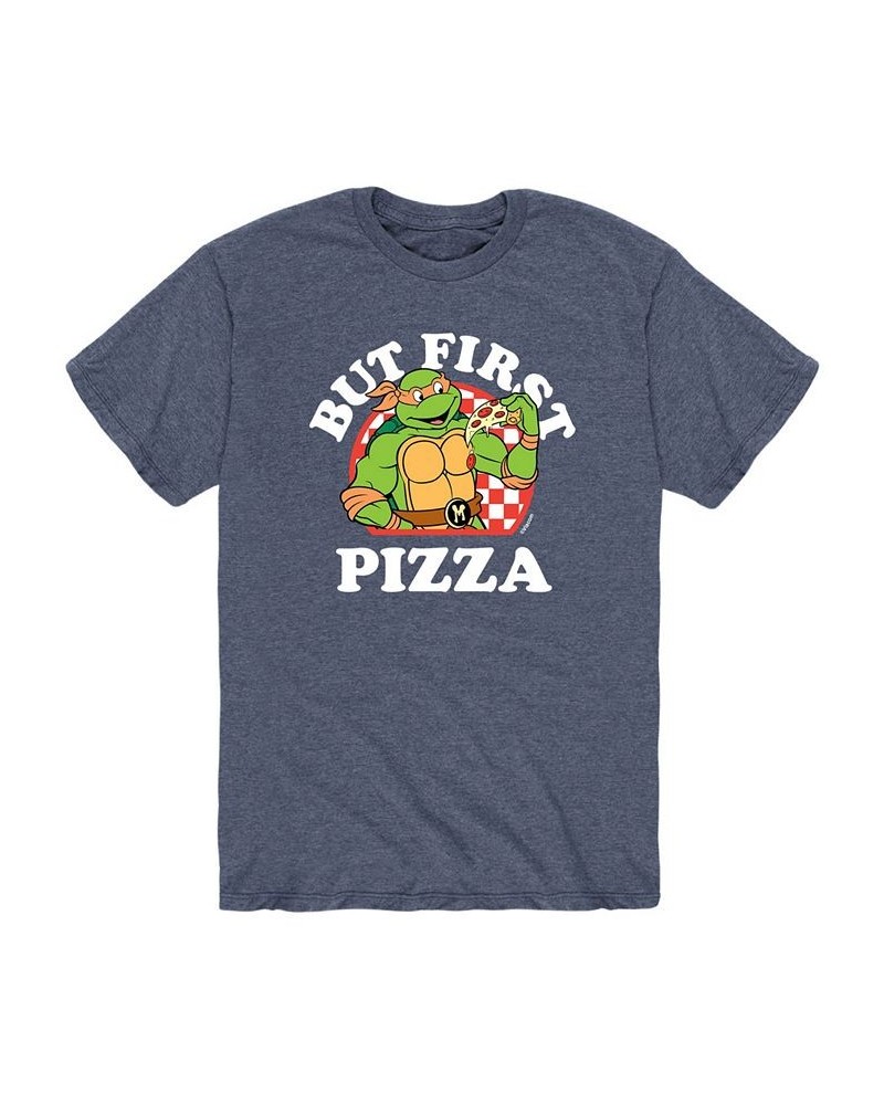 Men's Teenage Mutant Ninja Turtles First Pizza T-shirt Blue $19.94 T-Shirts