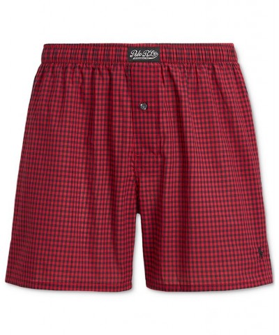 Men's Plaid Single-Button Fly Boxers PD03 $19.38 Underwear