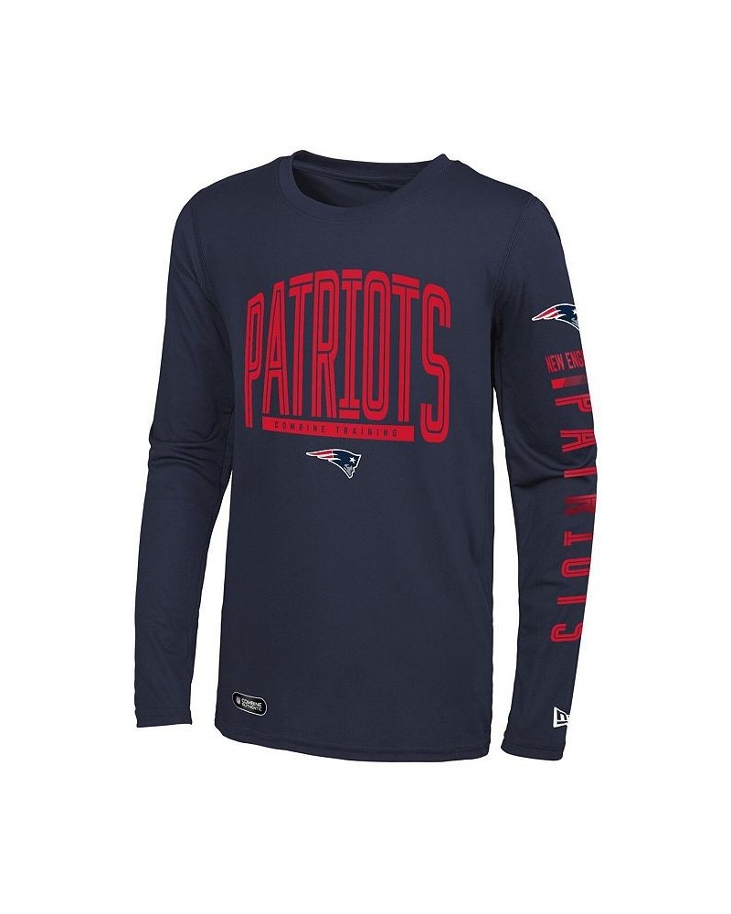 Men's Navy New England Patriots Combine Authentic Home Stadium Long Sleeve T-shirt $21.05 T-Shirts