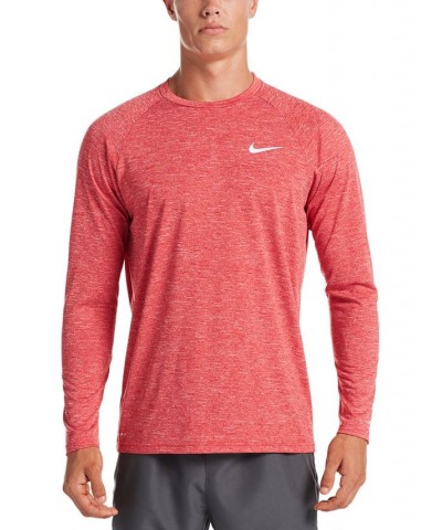 Men's Heather Hydroguard Long Sleeve Swim T-Shirt PD03 $28.32 Swimsuits