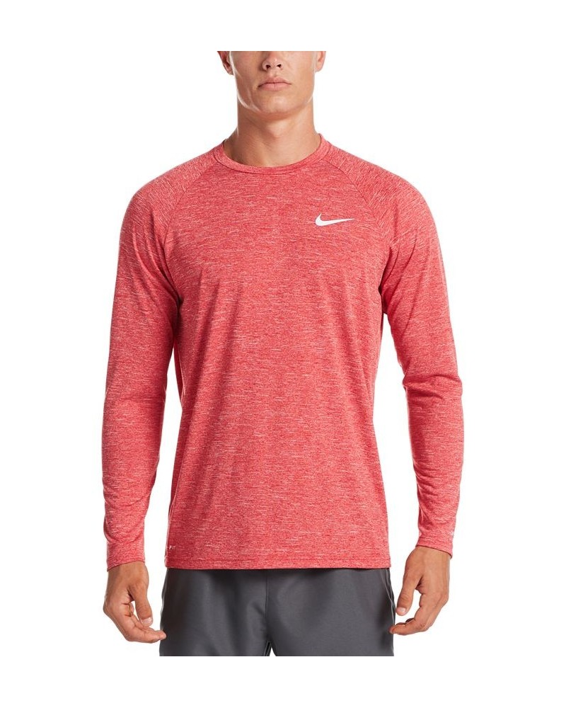 Men's Heather Hydroguard Long Sleeve Swim T-Shirt PD03 $28.32 Swimsuits