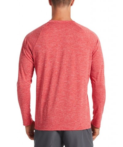 Men's Heather Hydroguard Long Sleeve Swim T-Shirt PD03 $28.32 Swimsuits