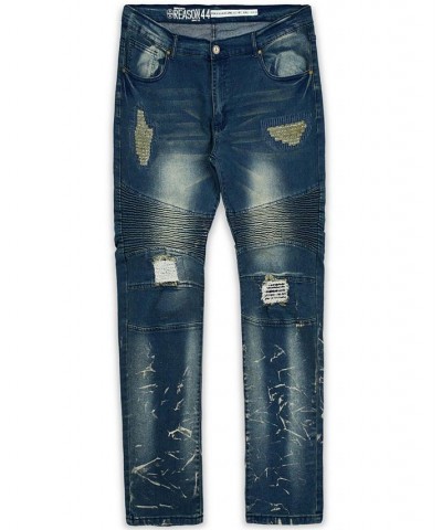 Men's Big and Tall Mulberry Moto Skinny Denim Jeans Multi $28.98 Jeans