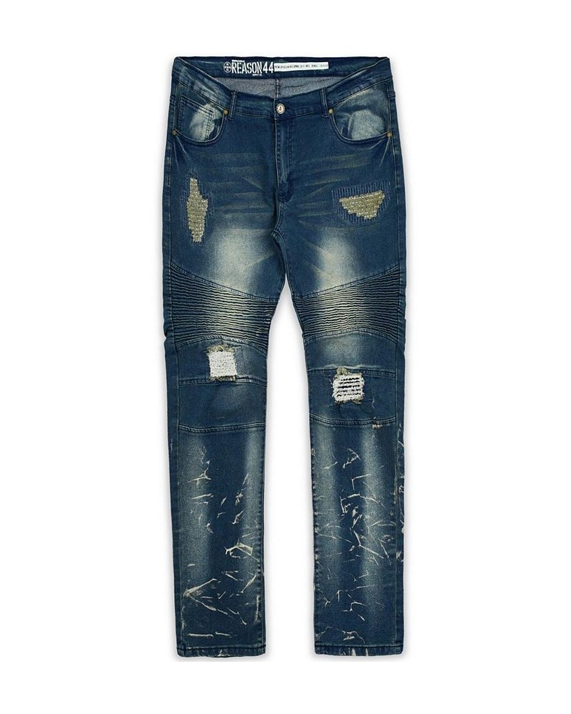 Men's Big and Tall Mulberry Moto Skinny Denim Jeans Multi $28.98 Jeans