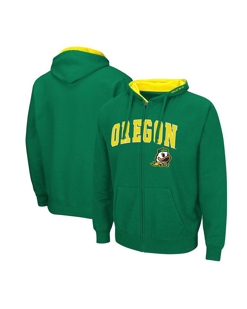 Men's Green Oregon Ducks Arch & Logo 3.0 Full-Zip Hoodie $31.79 Sweatshirt