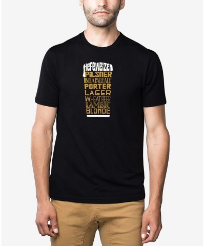 Men's Premium Blend Word Art Styles of Beer T-shirt Black $26.99 T-Shirts