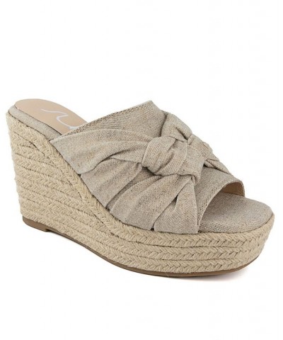 Women's Harlem Wedge Sandals Tan/Beige $17.20 Shoes