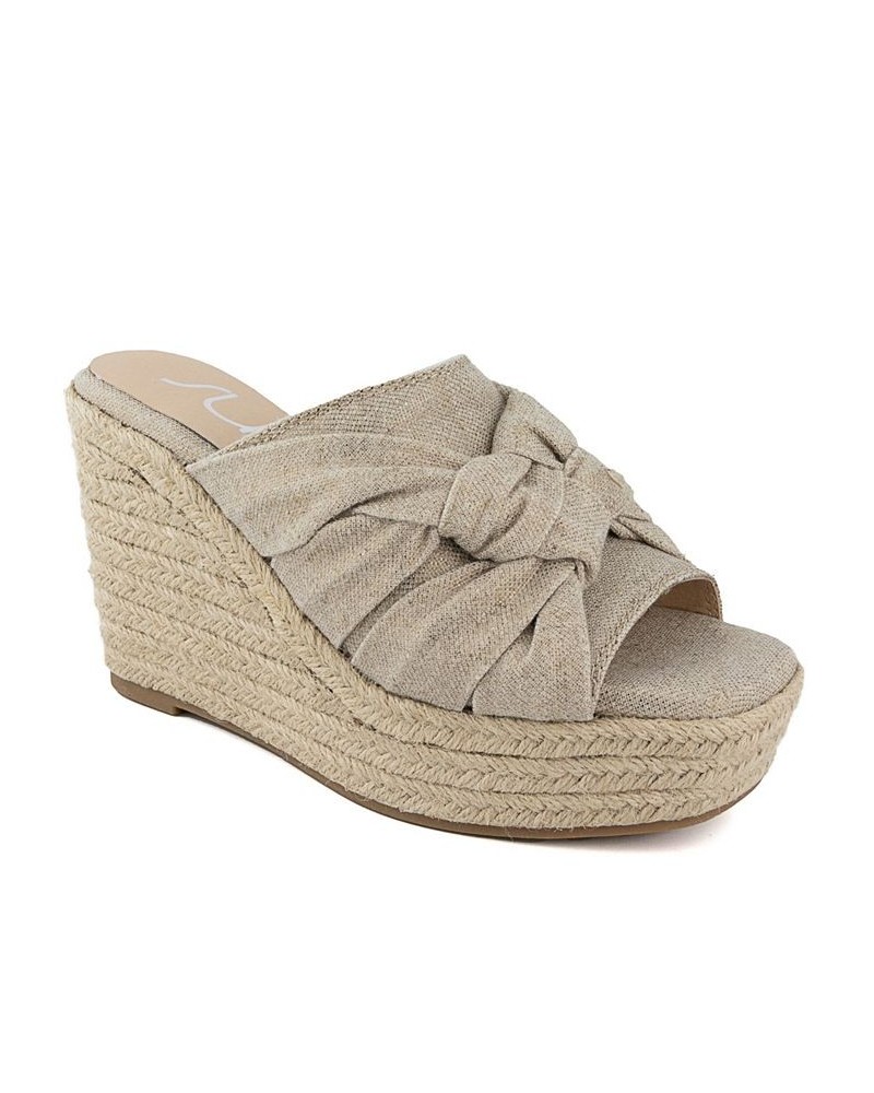 Women's Harlem Wedge Sandals Tan/Beige $17.20 Shoes