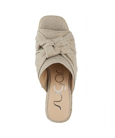 Women's Harlem Wedge Sandals Tan/Beige $17.20 Shoes