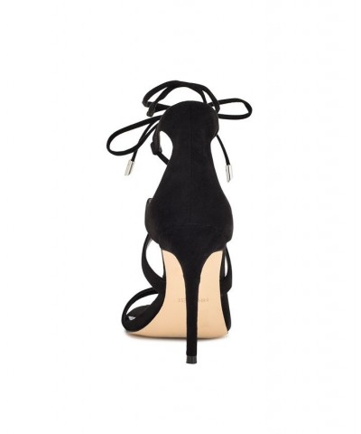 Women's Mindi Ankle Wrap Heeled Dress Sandals Black $41.42 Shoes