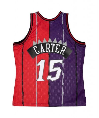 Men's Vince Carter Purple, Red Toronto Raptors Big and Tall Hardwood Classics 1998-99 Split Swingman Jersey $42.55 Jersey