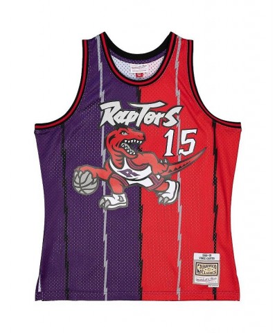 Men's Vince Carter Purple, Red Toronto Raptors Big and Tall Hardwood Classics 1998-99 Split Swingman Jersey $42.55 Jersey