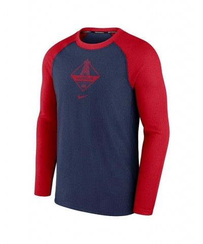 Men's Navy, Red Los Angeles Angels Authentic Collection Raglan Performance Long Sleeve T-shirt $32.50 T-Shirts