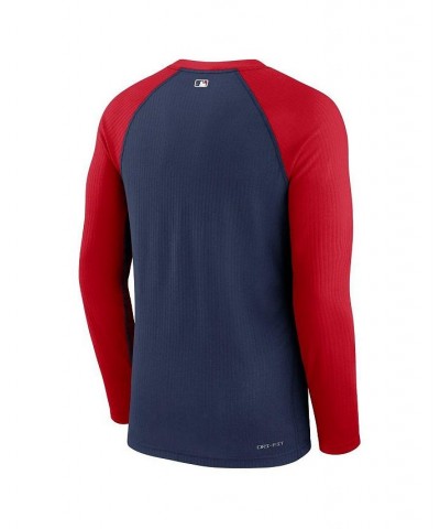 Men's Navy, Red Los Angeles Angels Authentic Collection Raglan Performance Long Sleeve T-shirt $32.50 T-Shirts